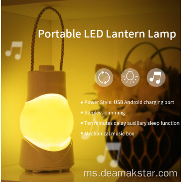 1200 mAh Portable Led Lantern Lampu dengan Muzik
